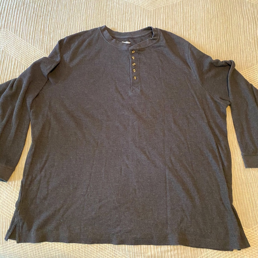 Kingsize 5XL big men’s charcoal thermal shirt